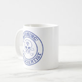 Warnung des Mad Scientist Kaffeetasse (Vorderseite Links)