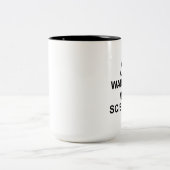 Warnung des Mad Scientist Zweifarbige Tasse (Mittel)