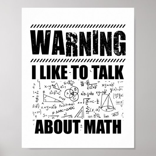 Warnung des Mathematikers | Math Science Gift Poster (Vorne)