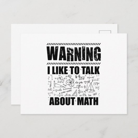Warnung des Mathematikers | Math Science Gift Postkarte (Vorne/Hinten)