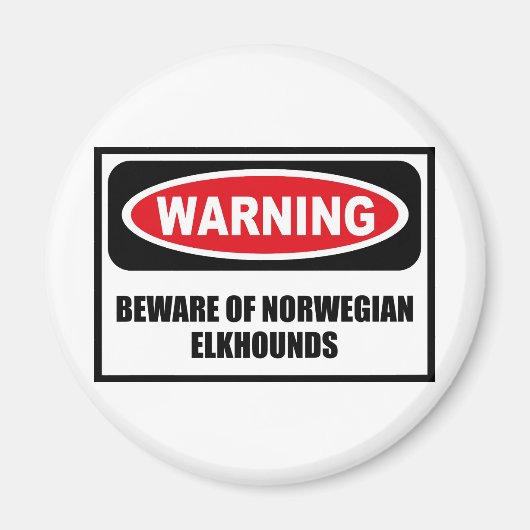 WARNUNG DES NORWEGISCHEN ELKHOUNDS Magnet (Vorne)