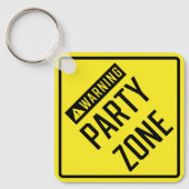 Warnung des Party Zone Metal Square Schlüsselanhän Schlüsselanhänger (Vorderseite)