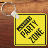 Warnung des Party Zone Metal Square Schlüsselanhän Schlüsselanhänger (Vorderseite)