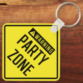 Warnung des Party Zone Metal Square Schlüsselanhän Schlüsselanhänger (Rückseite)
