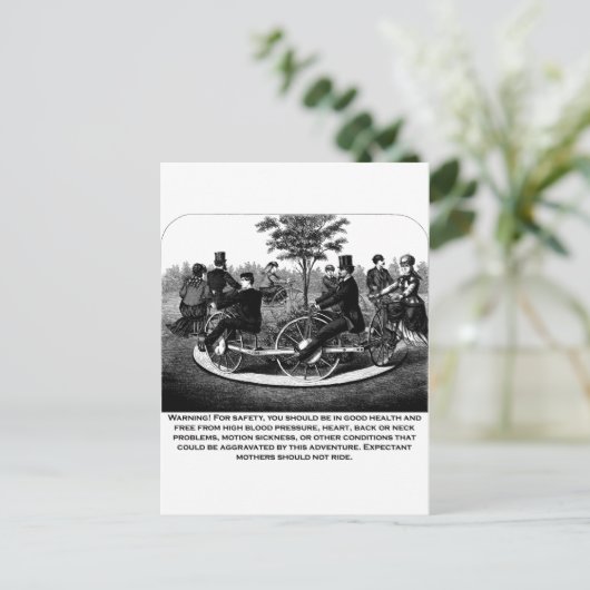 Warnung des Rollers Untersetzer Postkarte (Stehend Vorderseite)