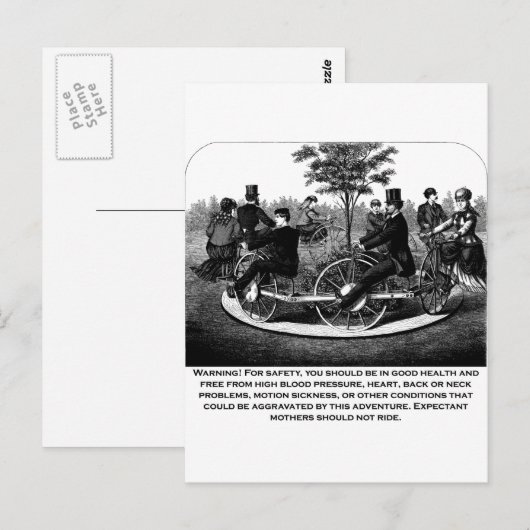 Warnung des Rollers Untersetzer Postkarte (Vorne/Hinten)