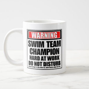 Warnung des Swim Team Champion hart am Arbeitsplat Jumbo-Tasse