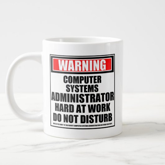 Warnung des Systemadministrators Jumbo-Tasse (Links)