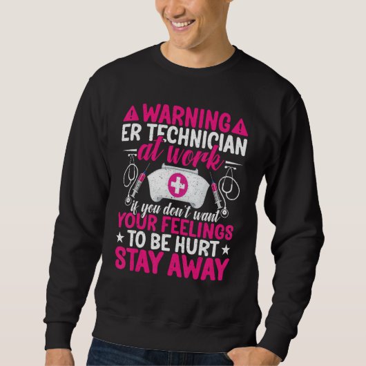 Warnung des Technikers bei der Arbeit Sweatshirt (Vorderseite)