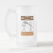 Warnung des temporären Accordion-Spielers Mattglas Bierglas (Links)