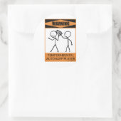 Warnung des temporären Autoharp-Players Runder Aufkleber (Tasche)