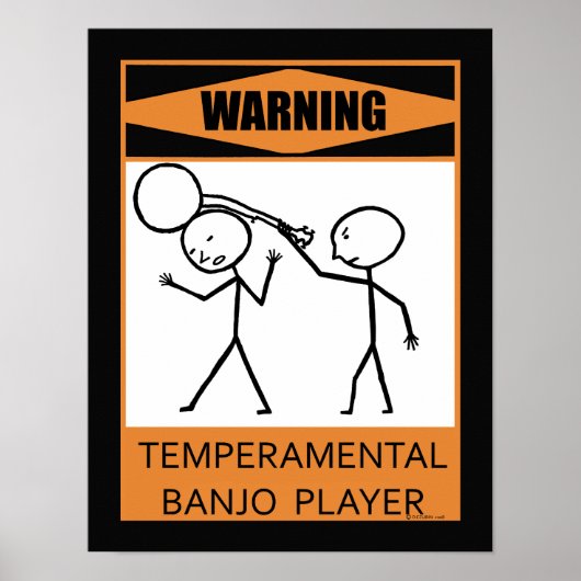 Warnung des temporären Banjo-Spielers Poster (Vorne)