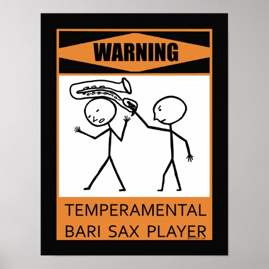 Warnung des temporären Bari Sax-Spielers Poster (Vorne)