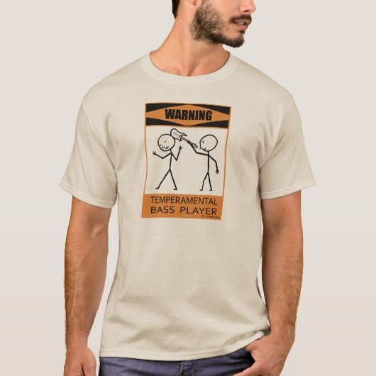 Warnung des temporären Bass-Spielers T-Shirt (Vorderseite)