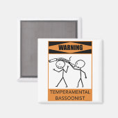 Warnung des temporären Bassoonisten Magnet (Vorderseite/Rückseite)