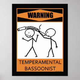 Warnung des temporären Bassoonisten Poster