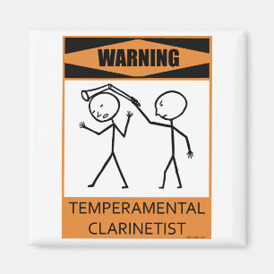 Warnung des temporären Clarinetist Magnet
