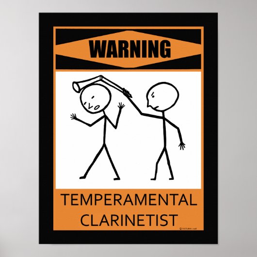 Warnung des temporären Clarinetist Poster (Vorne)