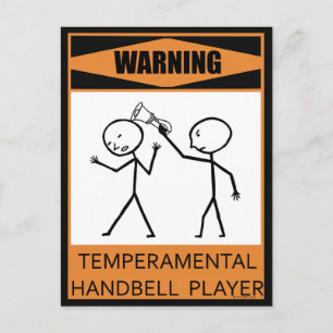 Warnung des temporären Handbell-Spielers Postkarte
