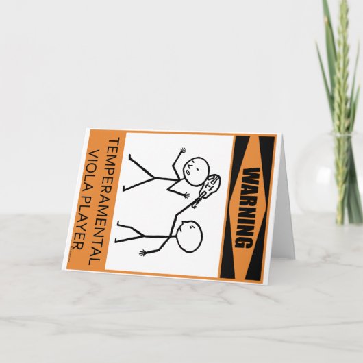 Warnung des temporären Viola-Spielers Karte (Vorderseite)