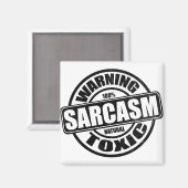 Warnung des toxischen Sarcasm-Spaßes Magnet (Vorderseite/Rückseite)