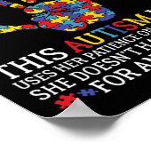 Warnung Diese Autismus-Mama nutzt Geduld bei Kinde Poster (Ecke)