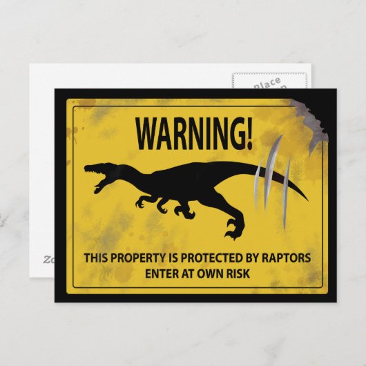 Warnung! Diese Eigenschaft wird von Raptoren gesch Postkarte (Vorne/Hinten)