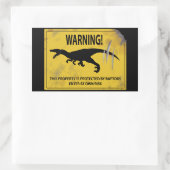 Warnung! Diese Eigenschaft wird von Raptoren gesch Rechteckiger Aufkleber (Tasche)