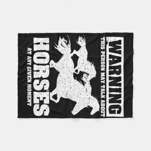 Warnung Diese Person kann über Pferde reden Aany G Fleecedecke (Vorderseite (Horizontal))