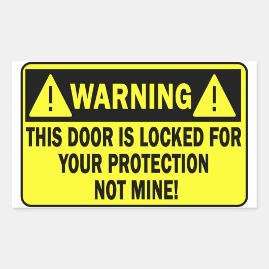Warnung: Diese Tür ist zum Schutz gesperrt Rechteckiger Aufkleber (Vorderseite)