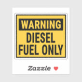 Warnung Dieselkraftstoff nur Aufkleber (Blatt)