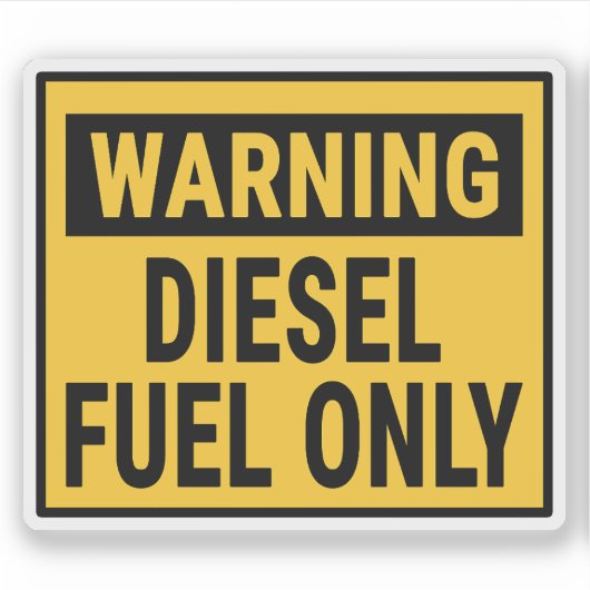 Warnung Dieselkraftstoff nur Aufkleber (Vorderseite)