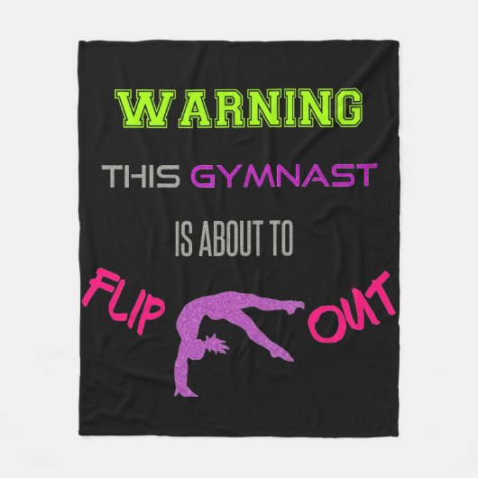 Warnung: Dieser Gymnast wird gerade Gedreht Fleecedecke (Vorderseite)
