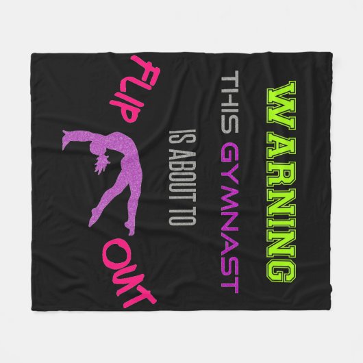 Warnung: Dieser Gymnast wird gerade Gedreht Fleecedecke (Vorderseite (Horizontal))
