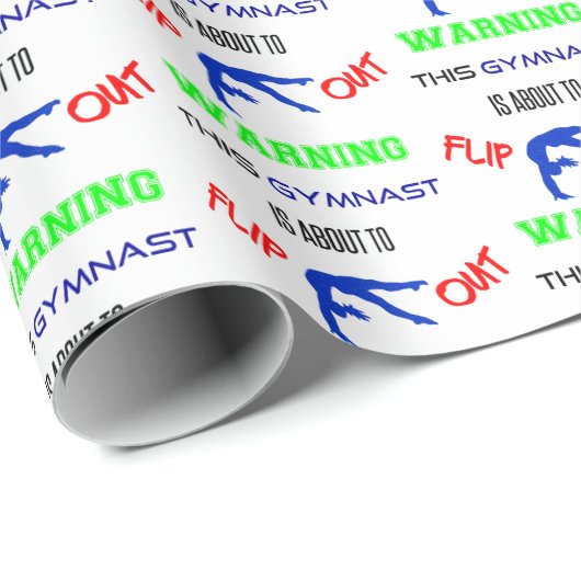 Warnung: Dieser Gymnast wird gerade Gedreht Geschenkpapier (Rolleneckpunkt)