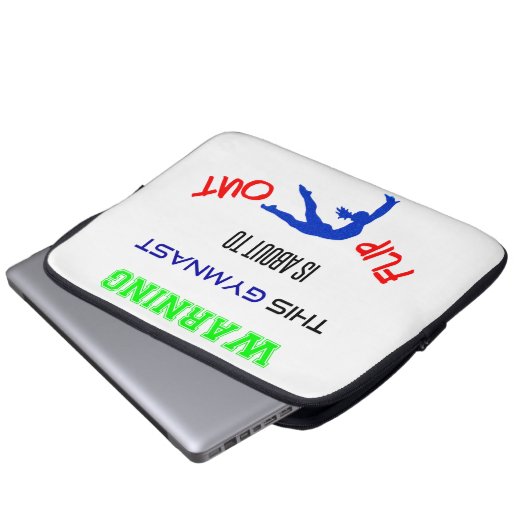 Warnung: Dieser Gymnast wird gerade Gedreht Laptopschutzhülle (Vorne Knopf)