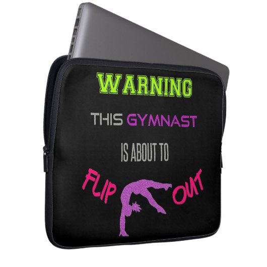 Warnung: Dieser Gymnast wird gerade Gedreht Laptopschutzhülle (Vorne Rechts)
