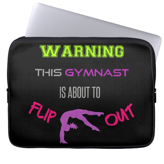 Warnung: Dieser Gymnast wird gerade Gedreht Laptopschutzhülle (Vorderseite)