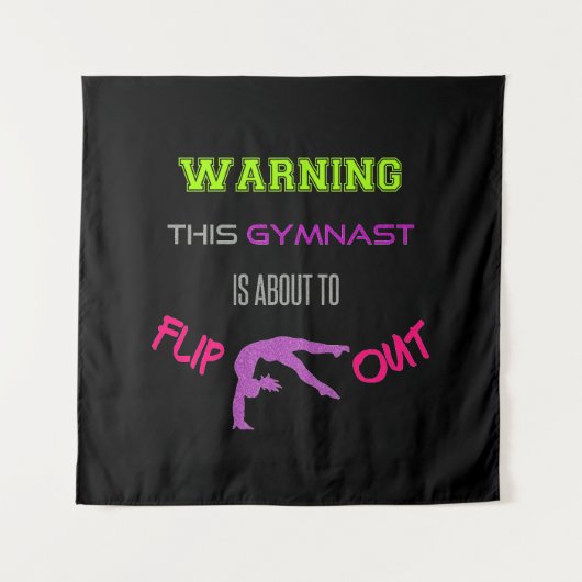 Warnung: Dieser Gymnast wird gerade Gedreht Wandteppich (Vorderseite)