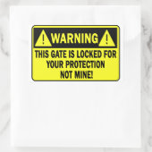 Warnung: Dieses Tor ist zum Schutz gesperrt Rechteckiger Aufkleber (Tasche)