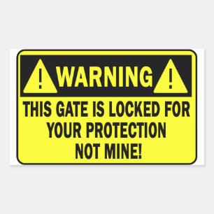Warnung: Dieses Tor ist zum Schutz gesperrt Rechteckiger Aufkleber