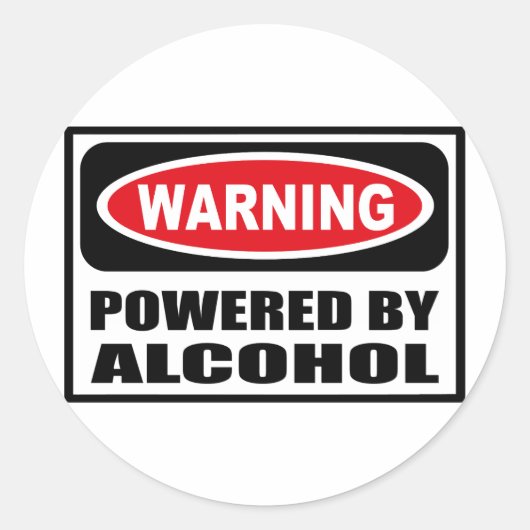 Warnung durch ALKOHOL Runder Aufkleber (Vorderseite)