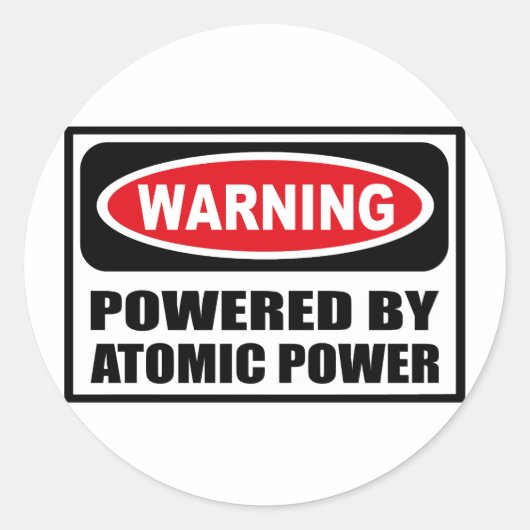 Warnung durch Aufkleber für ATOMIC-POWER (Vorderseite)