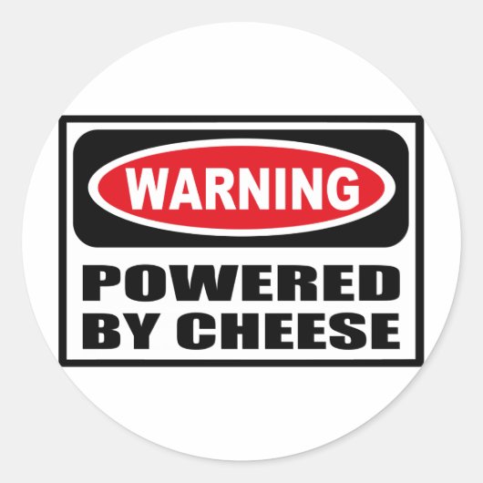 Warnung durch KÄSE Runder Aufkleber (Vorderseite)