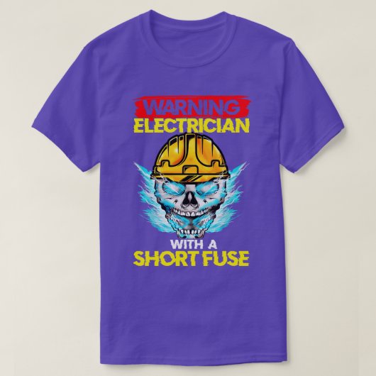 Warnung eines Elektrons mit einer Kurzen Sicherung T-Shirt (Design vorne)