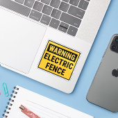Warnung Elektrozaun Aufkleber (Laptop mit iPhone)