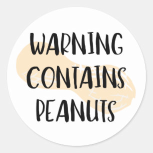 Warnung enthält Erdnüsse Allergen-Etikett Erdnuss Runder Aufkleber