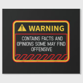 Warnung enthält Fakten, die offensiven Spaß finden Geschenkpapier (Flach)