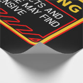 Warnung enthält Fakten, die offensiven Spaß finden Geschenkpapier (Ecke)