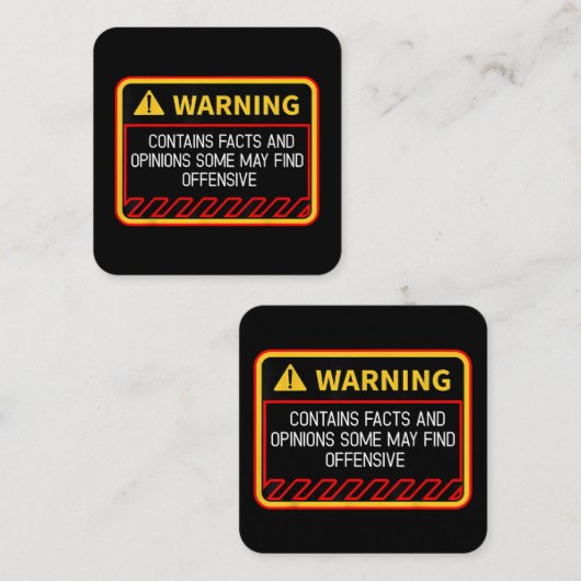 Warnung enthält Fakten, die offensiven Spaß finden Quadratische Visitenkarte (Vorne/Hinten)
